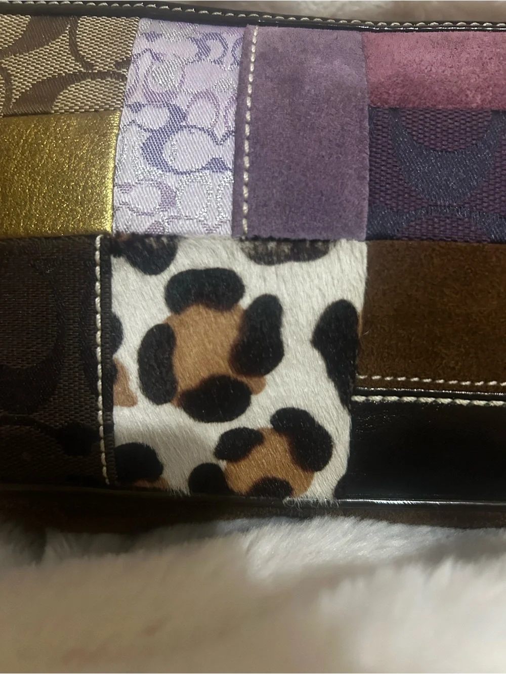 Coach Y2K Purple Patchwork Demi ShoulderBag 7071